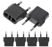 Kichvoe 6 Pezzi Adattatore Presa da Viaggio in Rame e Abs per Dispositivi Usa, Convertitore Compatto per Casa e Viaggi, Supporta 125-250v, Colore Nero