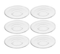 Kichvoe 6 Pezzi Piattino in piattino rotondo trasparente da caffè snack piccolo vassoio da tè sottopiatto sottobicchiere in Riutilizzabile