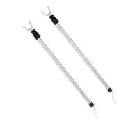 Kichvoe Asta per Stendere i Panni in Lega di Alluminio 2 Pezzi, Bastone Appendiabiti Telescopico Regolabile per Armadio e Balcone, Supporto Stendibiancheria Retrattile Salvaspazio