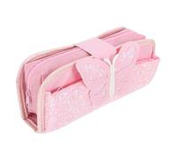 Kichvoe Astuccio Portapenne per Studenti Design a Farfalla, Grande Capacità e Tasca Porta Inserti, Realizzato Oxford e Pu Rosa la Scuola