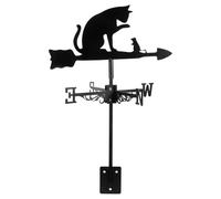 Kichvoe Banderuola da Giardino la Direzione del Vento in Acciaio Inossidabile Nero Gatto, Segnavento Decorativo per Esterno per Decorazioni da Giardino
