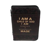 Kichvoe Borsa della Bibbia in Pu con Design a Croce in Rilievo, Capacità Extra Large, Resistente All'acqua con Tasche Interne e Manico Portatile per Liturgico