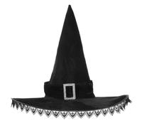 Kichvoe Cappello da Strega Accessorio Creativo e Portatile Nero Non Tessuto per Cosplay e Foto di Gruppo per Feste di Halloween