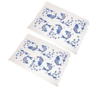 Kichvoe Carta Transfer per Ceramica a Elevata Temperatura 2 Pezzi Motivo Classico Blu e Bianco, Resistente al Calore e Dimensione Adattabile per Ceramica Artigianale