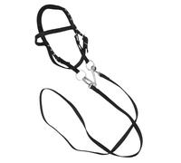 Kichvoe Cavezza di Corda per Cavalli Regolabile in Nylon Nero Resistente, Testiera e Redini Piatte Intrecciate, Forniture per Stalle Adatte ad Equitazione, Addestramento e Viaggi