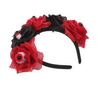 Kichvoe Cerchietto Halloween con Occhio Sangue e Rose Artificiali, Accessorio Leggero e Versatile per Feste a Tema e Esperienze di Ruolo