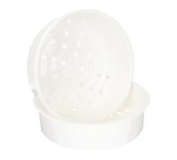 Kichvoe Cestello Leggero e Riscaldamento Uniforme per Cottura a Vapore in Plastica Bianco 2 per Pesce e Panini al Vapore Rotondo