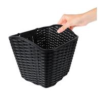 Kichvoe Cestino Anteriore della Bicicletta in Plastica Intrecciata Copertura, Design Rustico, Adatto a Bici da Crociera e Uso Quotidiano