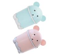 Kichvoe Cestino da Tavolo Coperchio 2 Pezzi, Bidoni della Spazzatura Domestici in Plastica Ecologica, Accessori per Ufficio e Bagno, Contenitori Pratici per Rifiuti Quotidiani, Colori Blu