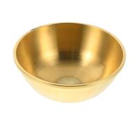 Kichvoe Ciotola per offerte in ottone dorato, tibetana, per acqua santa, yoga, meditazione, decorazione, tazza da tè, culto del, per uso rituale sull'altare, 10 cm