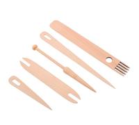 Kichvoe Comb with Up Stick e Weaving Loom Accessories Khaki in Legno per Knitting Tapestries, Set di 5 Pezzi Portatile con Shuttle e Aghi in Legno per Knitting Enthusiasts