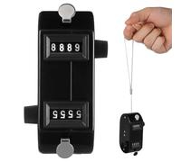 Kichvoe Contatore meccanico doppio palmare Tally per Golf Baseball | Display numerico a 4 cifre, strumento per la pesca e lo stadio sportivo, registro di reset manuale, nero