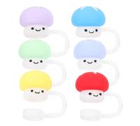 Kichvoe Coperture per Cannucce Colore Casuale in Silicone a Forma di Fungo 6 Pezzi Tappi Riutilizzabili Leggeri Buona Tenuta per Vacanze Estive e Protezione Antipolvere
