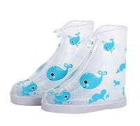 Kichvoe Copriscarpe Impermeabili in Pvc Blu Suola Antiscivolo Resistente e Chiusura a Zip, Protezione per Scarpe nei Giorni di Pioggia e Fango