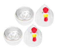 Kichvoe Cuociuova per Microonde 2 Pezzi a Forma di Gallina in Plastica, Dispositivo per Cuocere Uova Funzione di Mantenere L'umidità, per Preparare la Colazione in Cucina