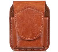 Kichvoe Custodia Protettiva Design Compatto in Cuoio Marrone per Accendino Portatile e Resistente e Stile Classico per Amici e Padre