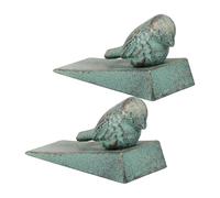 Kichvoe Fermaporta a Cuneo in Ghisa 2 Pezzi Verde Chiaro Design Animale, Fermaporta da Pavimento AntiGraffio Decorativo per Interni ed Esterni, Adatto per Soggiorno, Camera e Hotel