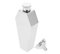 Kichvoe Fiaschetta da 3,5oz a Forma di Bara in Acciaio Inossidabile Portatile e Antiperdita con Imbuto, Design Gotico Unico per Celebrazioni di Halloween e Viaggi