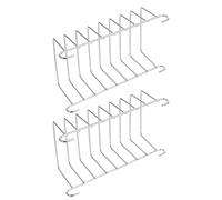 Kichvoe Griglia Scolapiatti Resistente al Freddo 2 Pezzi in Acciaio Inox Skewer Rack, Argento per Friggitrice ad Aria per Cottura e Tostatura