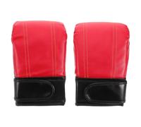 Kichvoe Guanti da Boxe Mezza Dita in Pu per Adulti, Resistenti e Stilosi, per Allenamento Muay Thai e Sessioni di Sparring, Confezione 1 Paio Rossi