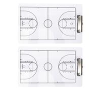 Kichvoe Lavagna Allenatore Basket 2 Pezzi in Pvc Cancellabile a Secco, Tavola Tattica Portatile per Allenamento Partita Pallacanestro, Strumento Coaching per Comunicazione Piani di Gioco
