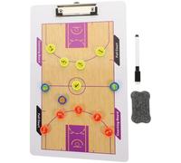 Kichvoe Lavagnetta Basket Coaching Dry Erase Doppia Faccia in PVC | Campo Intero e Mezzo Campo Esteso, Tracciatore Statistiche Giocatore, Supporto Portatile per Strategia Colore Casuale