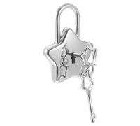 Kichvoe Lucchetto Decorativo a Forma di Stella Cinque Punte in Lega Argento Leggero e Antiruggine con Chiavi per Borsa e Diario