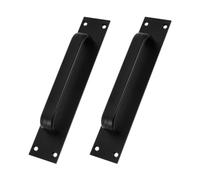 Kichvoe Maniglia per Porta in Lega di Alluminio Nero 2 Pezzi Piastra Posteriore, Resistente e Confortevole, per Porte Scorrevoli e Armadi in Camper