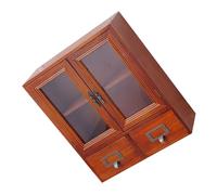 Kichvoe Mobiletto con Doppia Legno Vintage Portaoggetti Cassetti Multipli e Ripiani per Ampio Spazio di Archiviazione per Casa e Studio