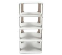 Kichvoe Organizzatore Porta Scarpe Singolo in Plastica Robusta Bianca, Mensola Impilabile Multiuso per Ingresso, Ripiano Modulare Smontabile per Scarpiere Autoportanti