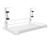 Kichvoe Organizzatore Portaoggetti in Metallo Bianco Morsetto, Contenitore Porta Documenti da Ufficio Sotto Scrivania, Cestino Portaoggetti Regolabile per Spazio di Archiviazione