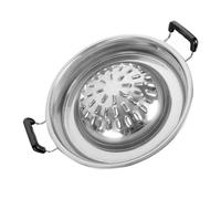 Kichvoe Padella per Barbecue Coreana in Metallo 30 Cm, Griglia Multifunzione per Picnic e Feste, Piastra Leggera Maniglia Ergonomica per Cucina All’aperto e Giardino