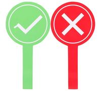 Kichvoe Palette per Risposte Doppie Rosso Verde in Materiale Resistente, Accessorio Didattico per Gioco Interattivo, Supporto per Commissione Giudicatrice Insegnanti e Studenti in Aula