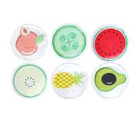 Kichvoe Patch Occhi Rinfrescanti in Gel e Pvc 6 Pezzi a Forma di Frutta per Terapia Caldo Freddo, Sollievo Affaticamento Occhi, per Relax Estivo