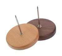 Kichvoe Porta Scontrini da Scrivania 2 Pezzi con Base in Legno e Punta in Metallo, Supporto per Ricevute e Biglietti da Ristorante e Ufficio, Punteruolo Multifunzionale per Appunti