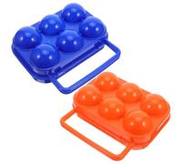Kichvoe Porta Uova Plastica 2 Pezzi, Dispenser per 6 Uova con Scomparti Individuali, Contenitore per Campeggio e BBQ, Organizer Protettivo per Frigorifero
