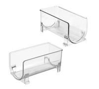 Kichvoe Portabottiglie 2 Pezzi Impilabile Trasparente per Conservazione Vino in Frigorifero e Uso Domestico Design Salvaspazio