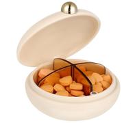 Kichvoe Portapillole Portatile da Viaggio, Piccolo Scomparto per Dispenser di Medicinali, Portapillole con Serratura per Viaggi, Colore Caffè, 3,42 X 3,30 X 1,73 Pollici