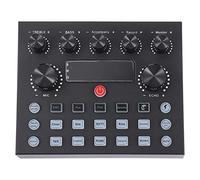 Kichvoe Scheda Audio Esterna Cambia per Computer e Design Grande Manopola, Struttura in Ferro e Luci LED per Adulti per Live Streaming e Karaoke