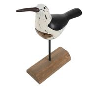 Kichvoe Scultura in Legno di Volatile Dalla Coda Lunga Bianco e Nero, Decorazione Contemporanea per Soggiorno Resistente alla Deformazione Dettagli Realistici e Stabilità del Colore
