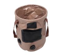 Kichvoe Secchio D’Acqua Pieghevole Rotondo 25l in Plastica Marrone | Beccuccio, Manico e Coperchio, Uso per Spiaggia e Hiking, per Verdure e Pesce