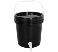 Kichvoe Secchio in plastica Nera con Rubinetto - Contenitore per Acqua Rinforzato da 2,64 galloni con Coperchio ermetico - Robusto Contenitore Portatile per Campeggio, Cucina, Cantiere, riserva