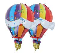 Kichvoe Set 2 Pezzi Palloncini Mongolfiera in Pellicola di Alluminio per Decorazioni a Tema Viaggi nel Mondo, Feste di Compleanno, Matrimoni e Shower, Decorazioni Leggere e Portatili