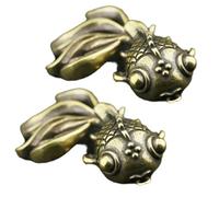 Kichvoe Set 2 Pezzi Portachiavi in Ottone a Forma di Carpa, Ciondolo Piccolo e Antico, Facile da Appendere e Resistente al Colore, Decorazione per Borse e Produzione Fai da Te