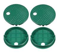 Kichvoe Set 4 Pezzi Coperchio Scatola Valvola Irrigazione Circolare in Plastica Resistente per Esterni Protezione Valvole Impianto Irrigazione Giardino Installazione Semplice e Accesso