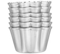 Kichvoe Set 6 Pezzi Stampi per Budino in Lega di Alluminio Argento, Teglia Muffin Pratica e Facile da Sformare, per Uso Domestico e Pasticceria Professionale