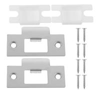 Kichvoe Set da 2 Piastra Fermascrocco della Porta in Acciaio Inossidabile e Abs, Resistente alla Manomissione, Protezione Sicurezza Famiglia, Accessori Rinforzo Porta Argento
