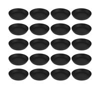 Kichvoe Set da 20 Piattini Sottovaso in Plastica Nera per Piccoli Vasi Piante Grasse, Vassoio Raccogligocce Resistente al Calore per Balcone e Giardino