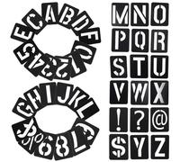 Kichvoe Set di Stencil Grandi in Plastica Pp Nero Lettere e Numeri per Decorazioni Fai da Te, Riutilizzabili Design Semplice e Confortevole per Artigianato Domestico