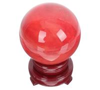Kichvoe Sfera di Cristallo Decorativa Rossa 8 Cm Base in Vetro, Ornamento Elegante per Arredamento Casa e Ufficio, Soprammobile Delicato e Portatile per Scrivania e Veranda